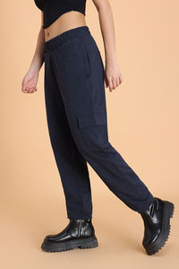 Zivame Knit Cotton Loungewear Bottom - Navy Blazer — thumbnail 3